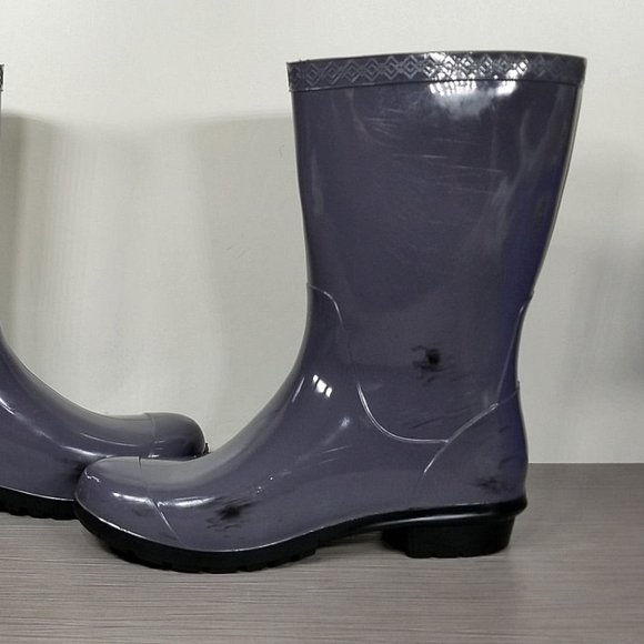 UGG Sienna Rain Boot, Black, Nightfall Grey, Womens Size 6 - Picture 6 of 11
